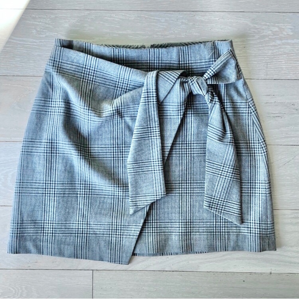 Wilfred tie front mini 4 grey plaid